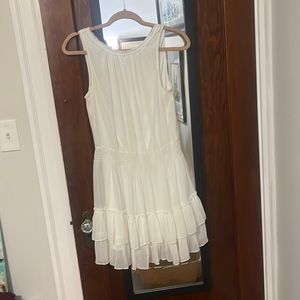 VGUC White Gauzy Mini Dress Size L